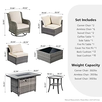 Amazon.com: HOOOWOOO Patio Outdoor Sectional Furniture Sofa